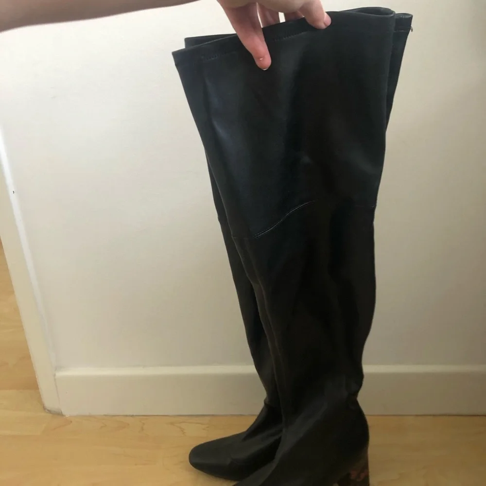 JustFab Camille Over the Knee Boot Tortoise Black 7.5